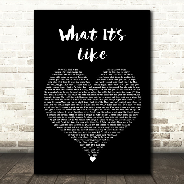 Everlast What It's Like Black Heart Song Lyric Wall Art Print