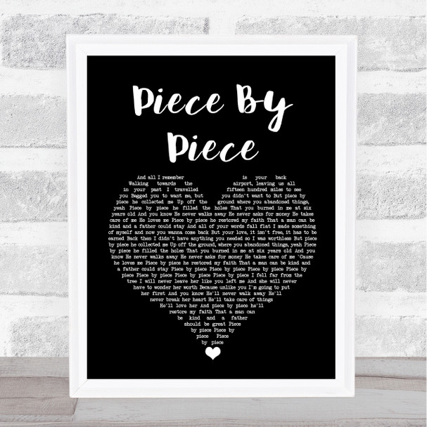 Kelly Clarkson Piece By Piece Black Heart Song Lyric Wall Art Print