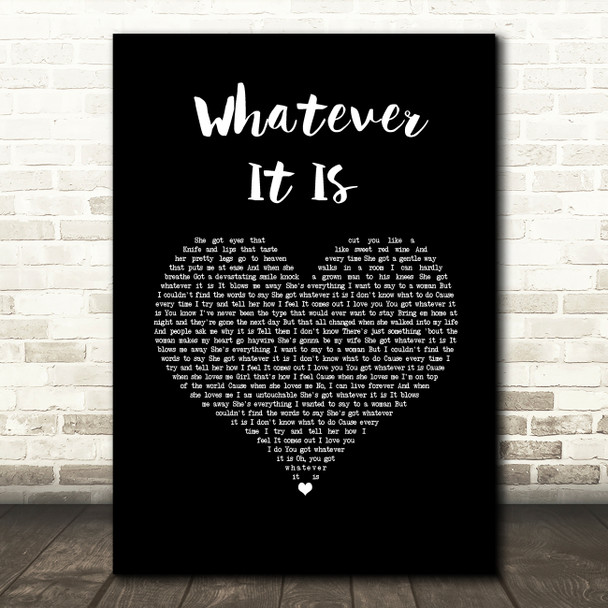 Zac Brown Band Whatever It Is Black Heart Song Lyric Wall Art Print