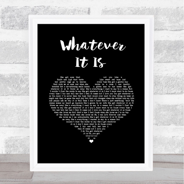 Zac Brown Band Whatever It Is Black Heart Song Lyric Wall Art Print