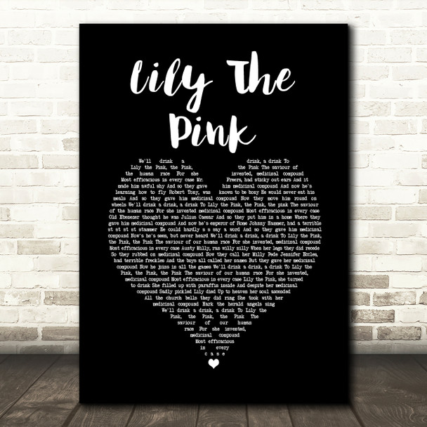 The Scaffold Lily The Pink Black Heart Song Lyric Wall Art Print