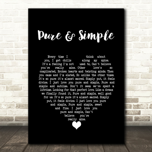 Dolly Parton Pure & Simple Black Heart Song Lyric Wall Art Print