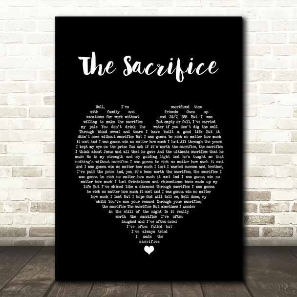 Dolly Parton The Sacrifice Black Heart Song Lyric Wall Art Print