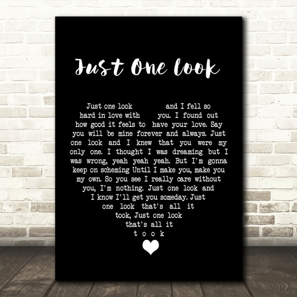 Doris Troy Just One Look Black Heart Song Lyric Wall Art Print