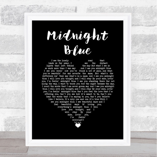 Electric Light Orchestra Midnight Blue Black Heart Song Lyric Wall Art Print