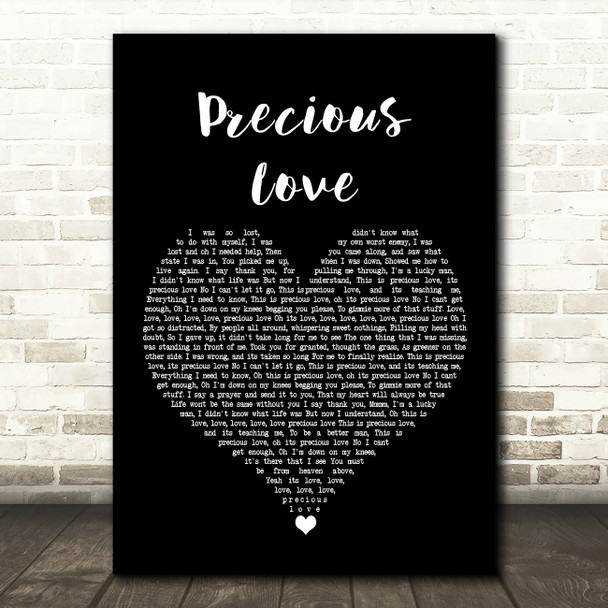 James Morrison Precious Love Black Heart Song Lyric Wall Art Print
