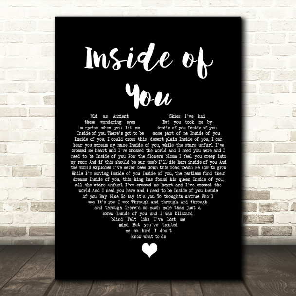 Russell Brand Inside of You Black Heart Song Lyric Wall Art Print