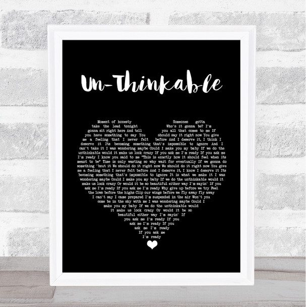Alicia Keys Un-Thinkable Black Heart Song Lyric Wall Art Print
