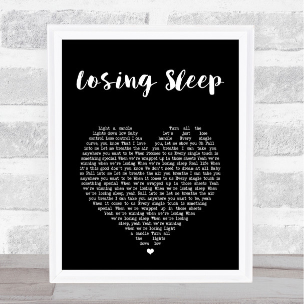 Chris Young Losing Sleep Black Heart Song Lyric Wall Art Print