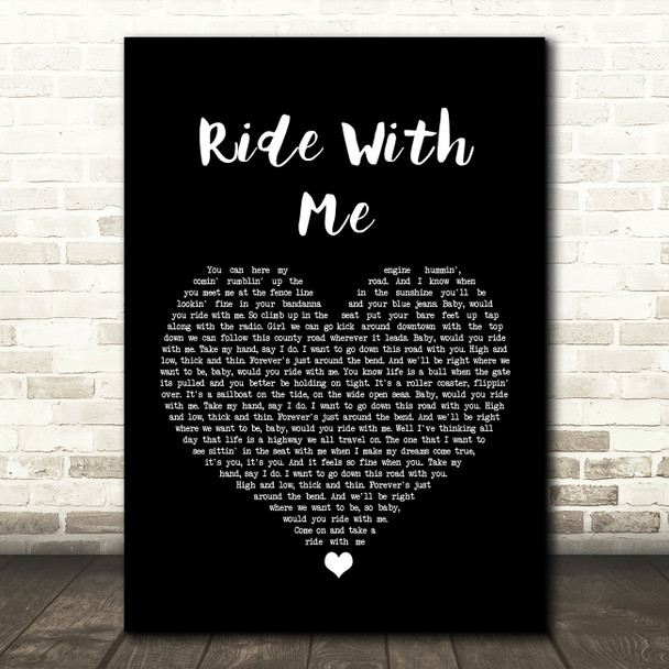 Cody Johnson Ride With Me Black Heart Song Lyric Wall Art Print