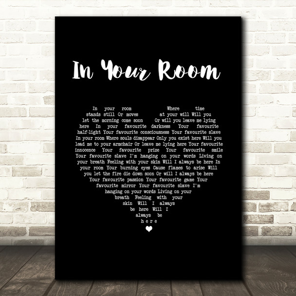 Depeche Mode In Your Room Black Heart Song Lyric Wall Art Print