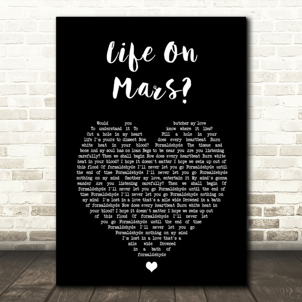 Editors Formaldehyde Black Heart Song Lyric Wall Art Print