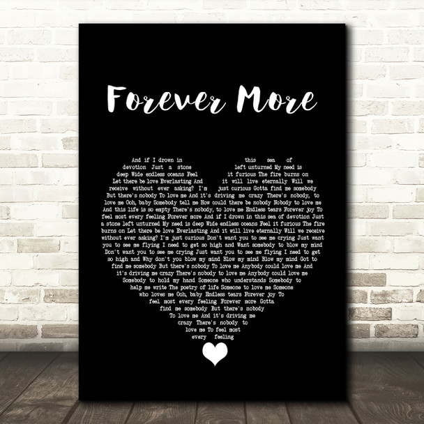 Moloko Forever More Black Heart Song Lyric Wall Art Print