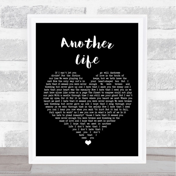 Motionless In White Another Life Black Heart Song Lyric Wall Art Print