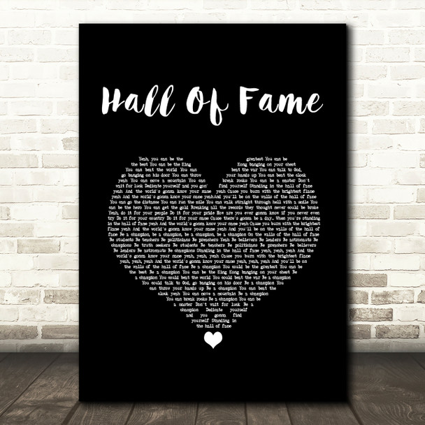 The Script Hall Of Fame Black Heart Song Lyric Wall Art Print