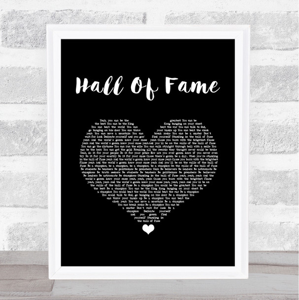 The Script Hall Of Fame Black Heart Song Lyric Wall Art Print