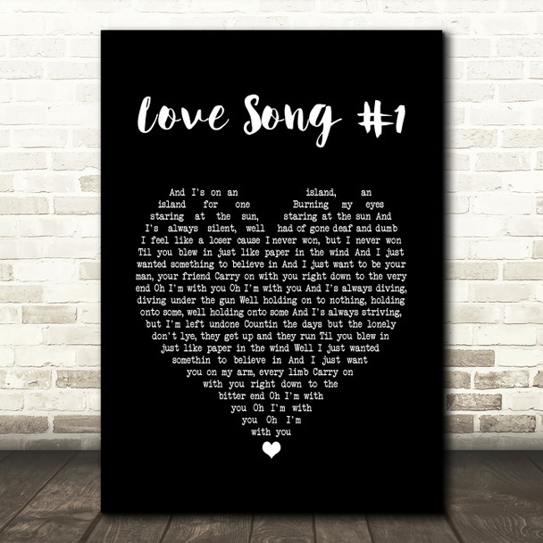 The White Buffalo Love Song #1 Black Heart Song Lyric Wall Art Print