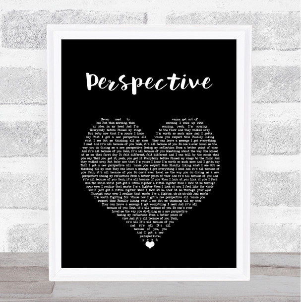 Bailey Bryan Perspective Black Heart Song Lyric Wall Art Print