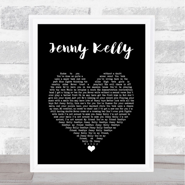 Fight Like Apes Jenny Kelly Black Heart Song Lyric Wall Art Print