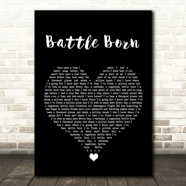 Five Finger Death Punch Battle Born Black Heart Song Lyric Wall Art Print