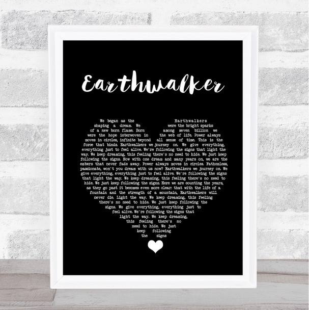 In Hearts Wake Earthwalker Black Heart Song Lyric Wall Art Print