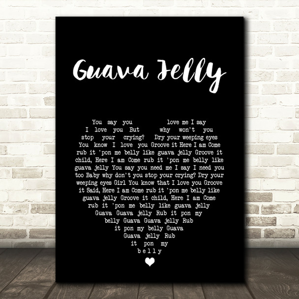Johnny Nash Guava Jelly Black Heart Song Lyric Wall Art Print