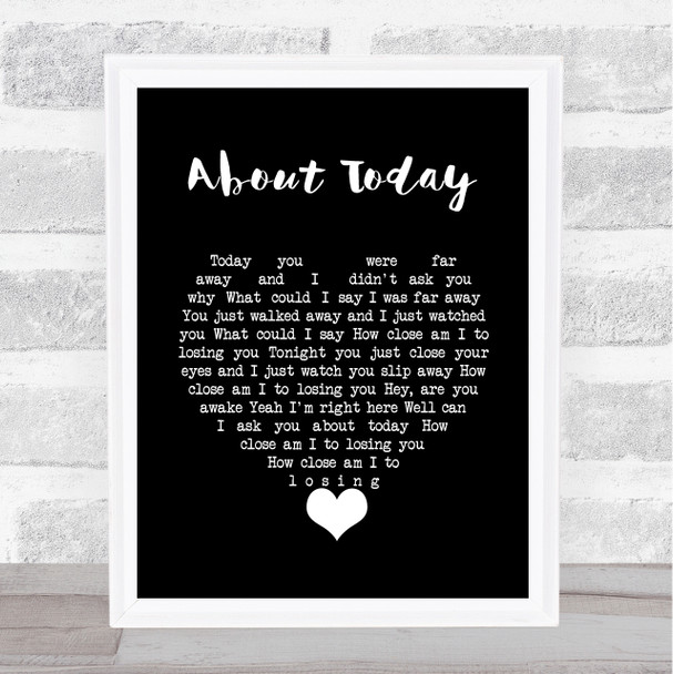 The National About Today Black Heart Song Lyric Wall Art Print