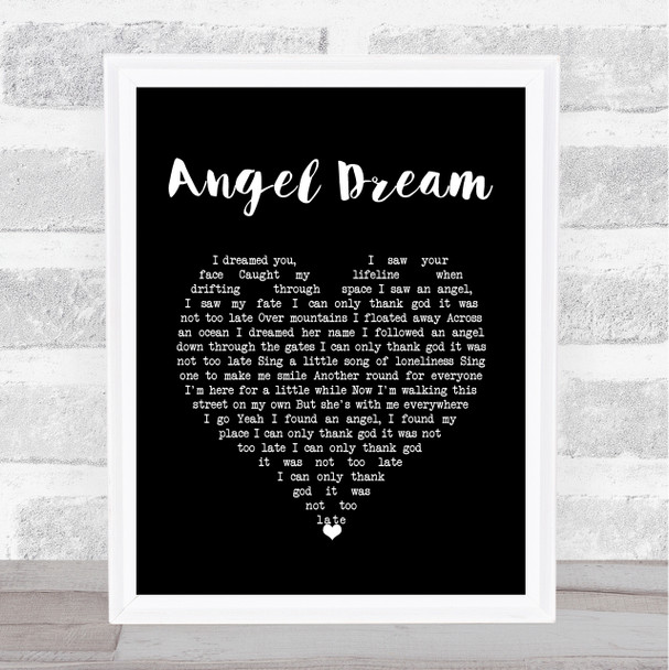 Tom Petty and the Heartbreakers Angel Dream Black Heart Song Lyric Wall Art Print