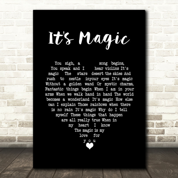 Doris Day It's Magic Black Heart Song Lyric Wall Art Print
