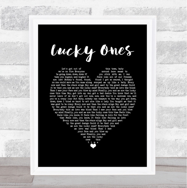 Lana Del Rey Lucky Ones Black Heart Song Lyric Wall Art Print