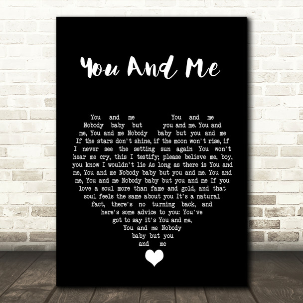 Penny And The Quarters You And Me Black Heart Song Lyric Wall Art Print