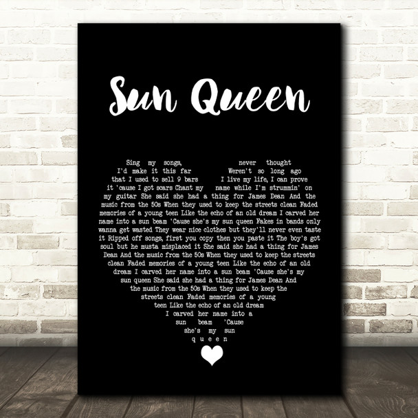 Gerry Cinnamon Sun Queen Black Heart Song Lyric Wall Art Print