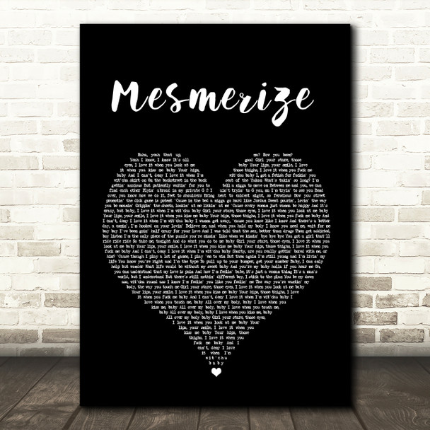 Ja Rule feat Ashanti Mesmerize Black Heart Song Lyric Wall Art Print