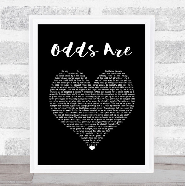 Barenaked Ladies Odds Are Black Heart Song Lyric Wall Art Print