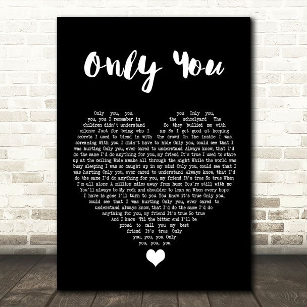 Calum Scott Only You Black Heart Song Lyric Wall Art Print