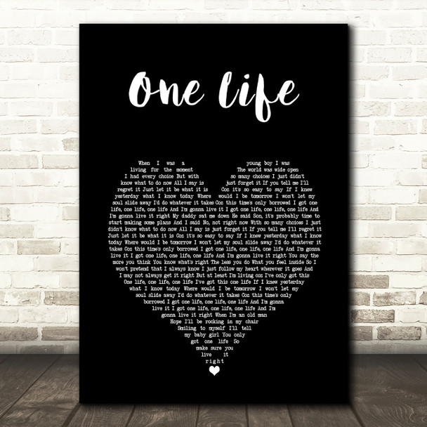 James Morrison One Life Black Heart Song Lyric Wall Art Print