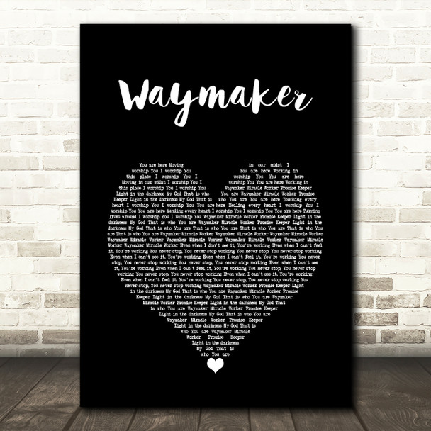 Michael W. Smith Waymaker Black Heart Song Lyric Wall Art Print