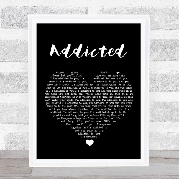 The Night Café Addicted Black Heart Song Lyric Wall Art Print