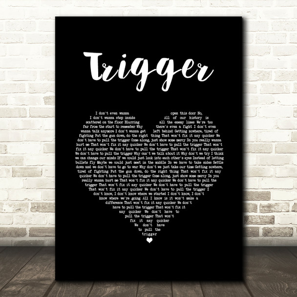 Anne-Marie Trigger Black Heart Song Lyric Wall Art Print