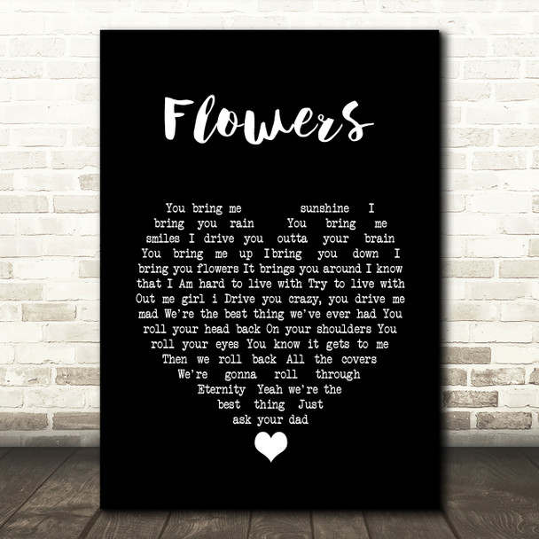 Cross Canadian Ragweed Flowers Black Heart Song Lyric Wall Art Print