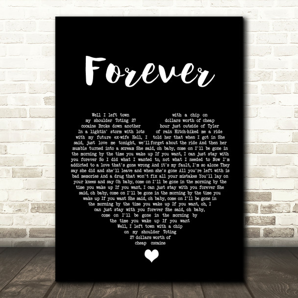 Koe Wetzel Forever Black Heart Song Lyric Wall Art Print