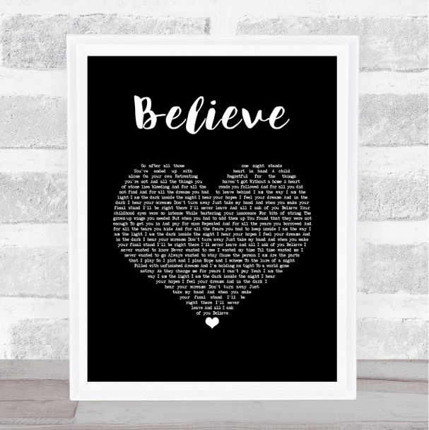 Trans-Siberian Orchestra Believe Black Heart Song Lyric Wall Art Print