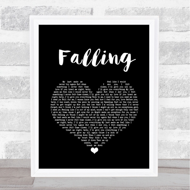 Trevor Daniel Falling Black Heart Song Lyric Wall Art Print