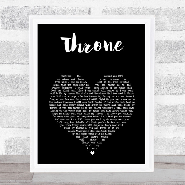 Bring Me The Horizon Throne Black Heart Song Lyric Wall Art Print