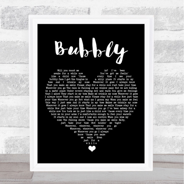 Colbie Caillat Bubbly Black Heart Song Lyric Wall Art Print