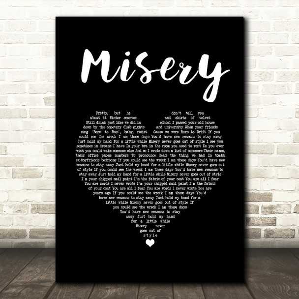 Creeper Misery Black Heart Song Lyric Wall Art Print