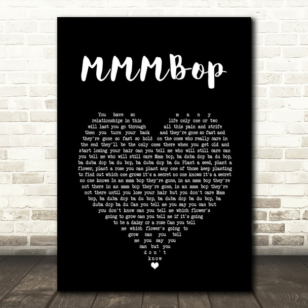 Hanson MMMBop Black Heart Song Lyric Wall Art Print