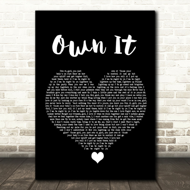 Stormzy Own It Black Heart Song Lyric Wall Art Print