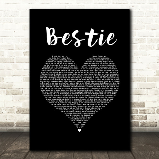 Yungen Bestie Black Heart Song Lyric Wall Art Print