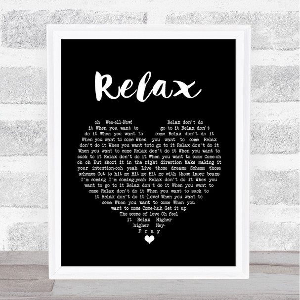 Frankie Goes To Hollywood Relax Black Heart Song Lyric Wall Art Print